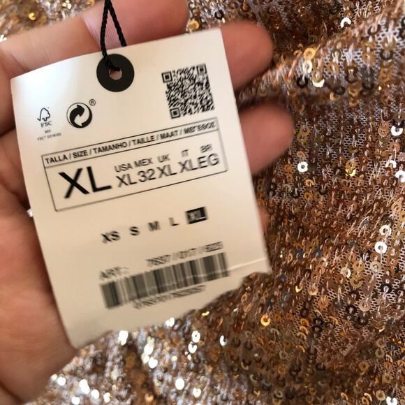 NWT Zara Blogger Draped Sequin Dress. - Picture 14 of 16